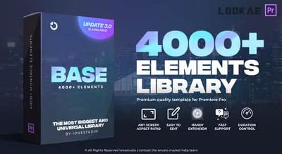 BASEAE+Premiere/PR脚本-4000组无缝视频转场文字标题排版字幕条动画调色特效预设V3 BASE破解版